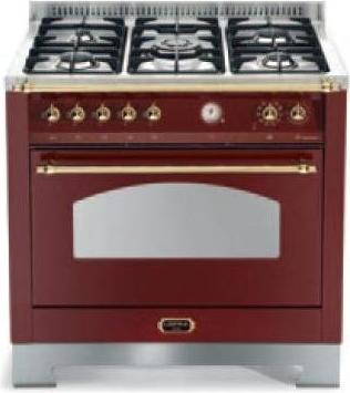 Lofra RRG96MFT/CI, Range Cooker (Kochherd), Bordeaux, Drehregler, Messing, Vorderseite, Gaskochfeld