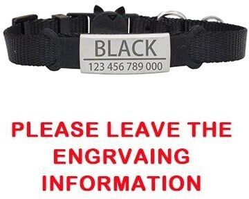 Uplifted Finds Custom Personalized Breakaway Cat ID Collar black silver