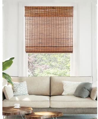 Chicology Light Filtering Cordless Natural Woven Bamboo Window Shade