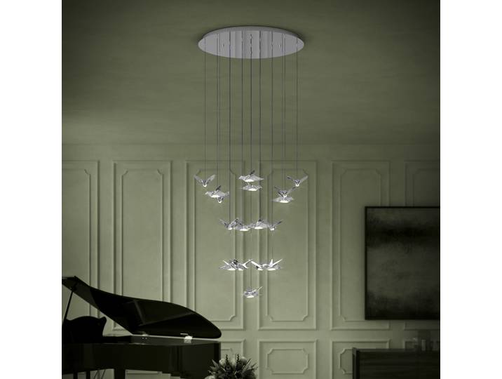 Suspension Paratebueno, chrome, ronde - EGLO Stars of Light - Salle à manger - Design - Métal - Multi-ampoules