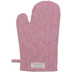 Krasilnikoff Ofenhandschuh Dünne Streifen, 29x18 cm, rot