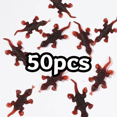Uplifted Finds 50Pcs Realistic Fake Cockroaches Novelty Insects Prank Toys For Halloween Party Decor gecko 50 Pcs