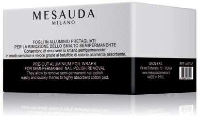 Mesauda cosmetici Mesauda Fogli in Alluminio per rimozione smalto 100 pezzi