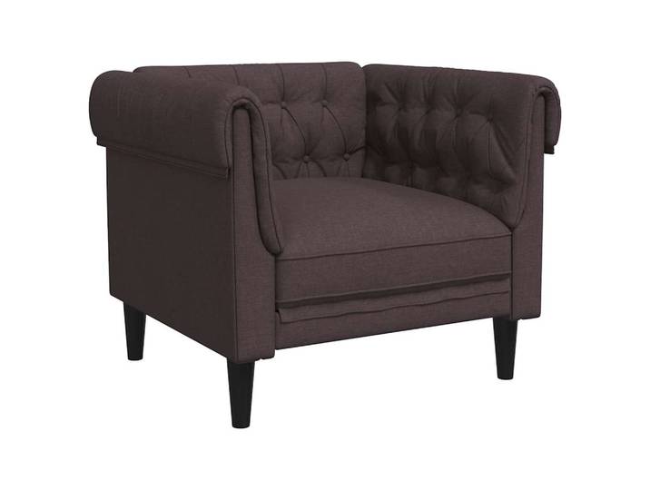 Maison Exclusive - Fauteuil Chesterfield Marron Foncé Tissu