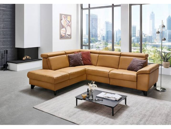 Die PlanBar Ecksofa PN-EM23166 L-Form, optional mit Kopfteilverstellung und Stauraum
