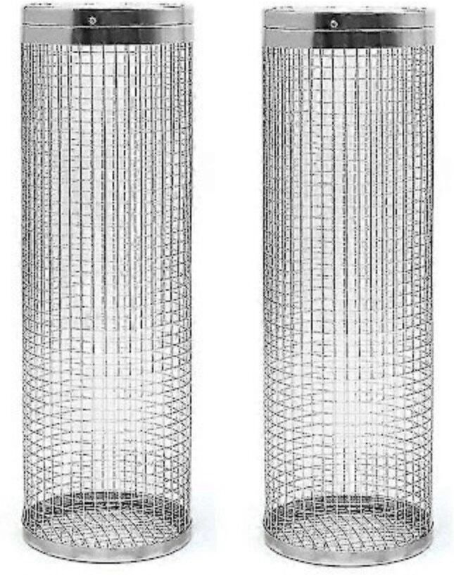 INF Panier rôtissoire en acier inoxydable 304 30x9 cm - Tambour rotatif pour grill extérieur et cuisson uniforme