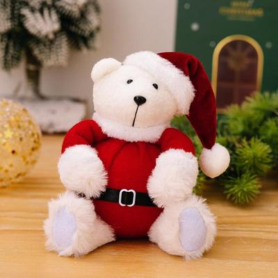 Inspired Deals Standing Plush Bear Christmas Ornament Doll, Festive Holiday Gift Decoration Sitting Bear