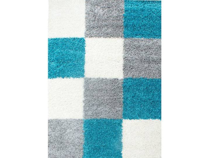 SHAGGY - Tapis à Carreaux - Turquoise 120 x 170 cm