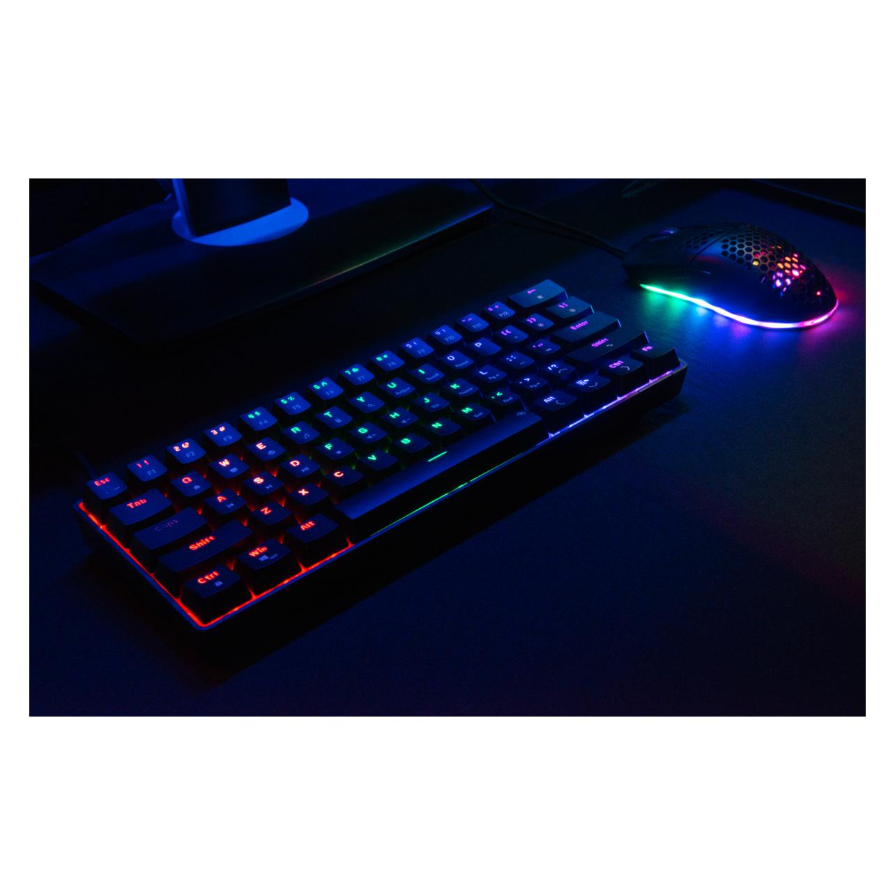 Speedlink - ATMOS RGB Rainbow Mechanical 60% Gaming Keyboard with brown switches, black - US layout (US, Kabelgebunden, Kabellos) (SL-670015-BK-US)