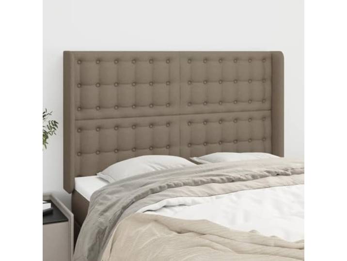 KTHLBRH Kopfteil aus Stoff, Taupe, klassisch, elegantes Design, komplett aus strapazierfähigem Material, atmungsaktiv, höhenverstellbar, Beine aus Lärchenholz