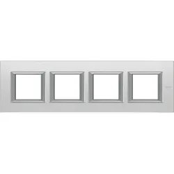 Legrand HA4802M4HVSA Abdeckrahmen AXOLUTE: 4-fach, 2 + 2 + 2 + 2 Module, Farbe: Glas Spiegelnd