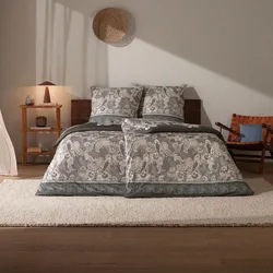 Estella Mako Interlock Jersey Bettwäsche Hera anthrazit 140x200 cm + 70x90 cm - grau