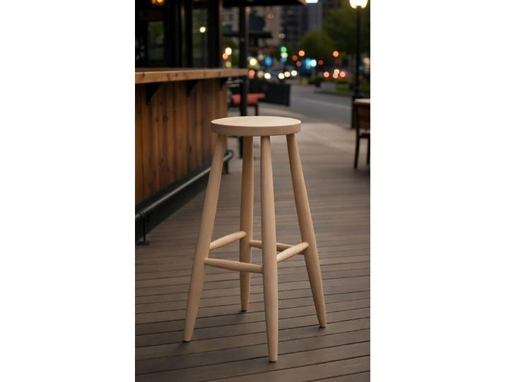 JVmoebel Barhocker Beige Barhocker aus Holz ideal für moderne Einrichtungen