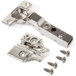 Emuca, Scharnier, Set Scharnier Mittelanschlag X91N und Montageplatte