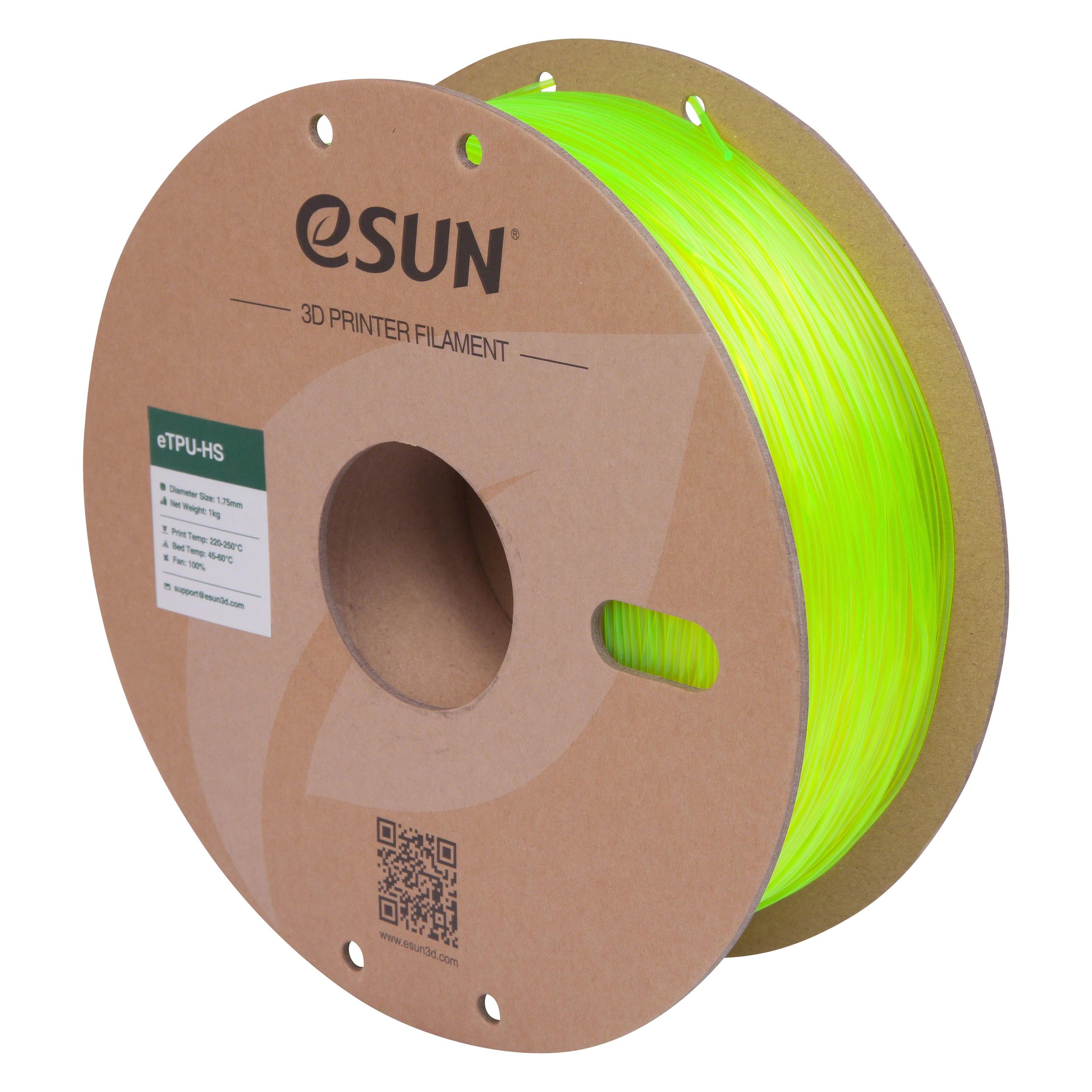 eSUN eTPU-HS 95A Gelb Antibakterielles elastisches Filament 1.75mm 1Kg (TPU, 1000 g, 1.75 mm) (TPU-HS175F-Y1P1)