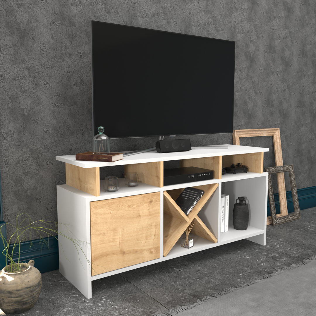 Latitude Run Huegel TV Stand for TVs up to 55" Sapphire/White 55"