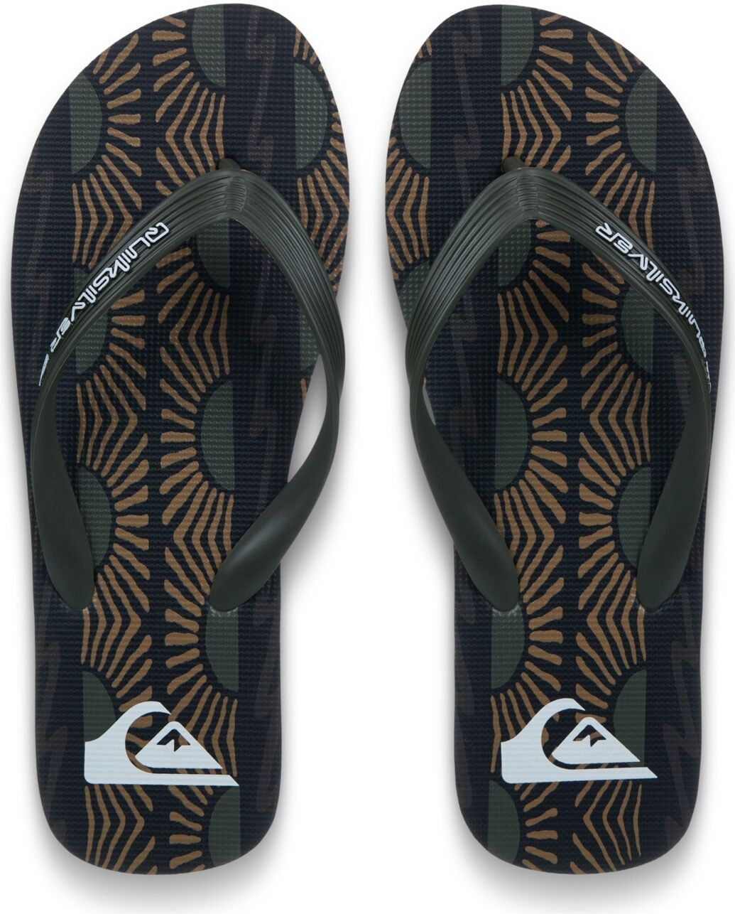 Sandale QUIKSILVER "Molokai Art", Herren, Gr. 12(45), grün (no destination grape), Obermaterial: 100% Synthetik, Futter: 100% Synthetik, Laufsohle: 100% Schwammgummi., Schuhe Sandale no destination grape 12(45)