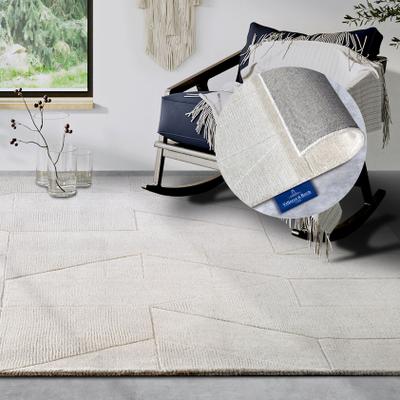 Wollteppich VILLEROY & BOCH "Ursule", beige (creme), B:160cm H:10mm L:230cm, Wolle, Teppiche, Läufer, handgewebt, Wolle, Natur, Wohnzimmer, Geometrie, Boho