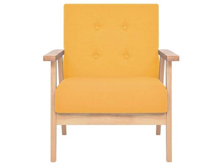 Sessel Gelb Stoff mit Massivholzrahmen Polyesterstoff, Schaumstoffpolsterung, bis 110 kg, mühelose Endmontage, schlichtes Design