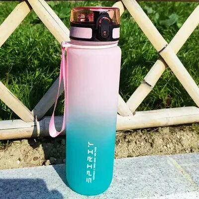Uplifted Trends Large Capacity Sports Water Bottle For Men & Women Portable Plastic Drinkware For Outdoor & Fitness 650ml pink