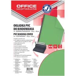 Office Products, Bindegerät Zubehör, PVC, A4, 200 Mikrometer, 100 Stück, transparent grün