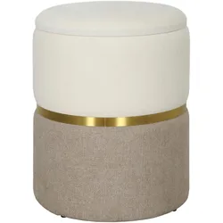 SITZHOCKER mit Stauraum Hocker mit Deckel, Metallring, zweifarbig Design Rund