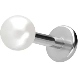 Titan Labret mit Innengewinde SYNTHETISCHE PERLE