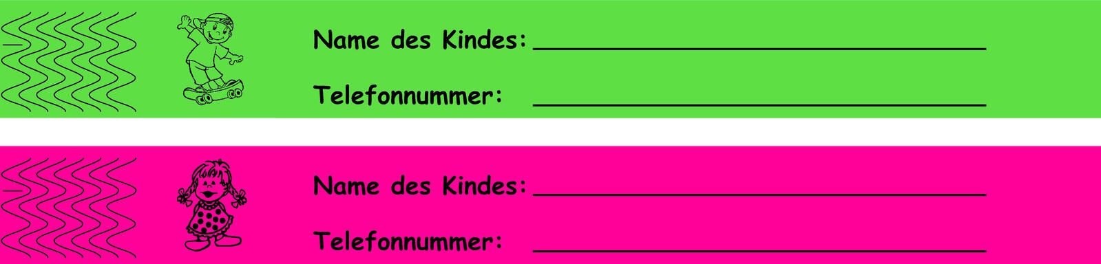 WOLF & APPENZELLER Sicherheitsbänder für Kinder grün, pink 180158