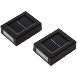 Haushalt International LED Solar Wandeuchten 2er Set je 10x7,5cm 70558
