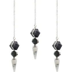 Psychic Gateway Edition - Three Piece Pendulum - Multi Fluorite - Labradorite - Rainbow Moonstone