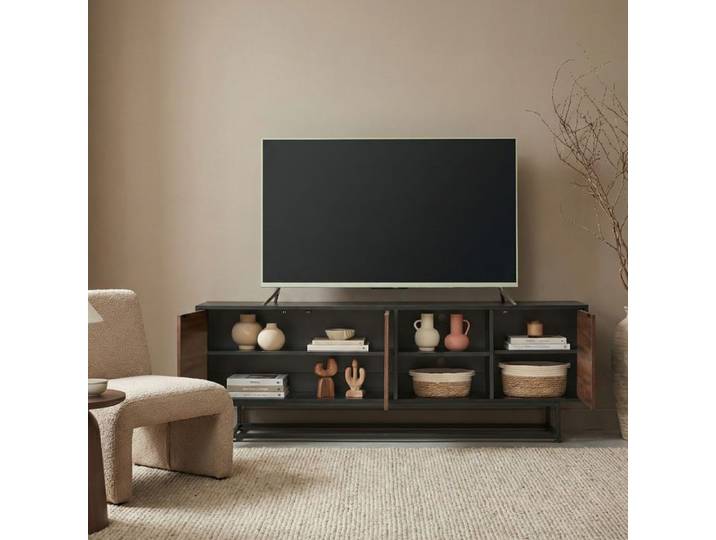 Commode Boxholm 160 x 30 x 57 cm noir effet noyer