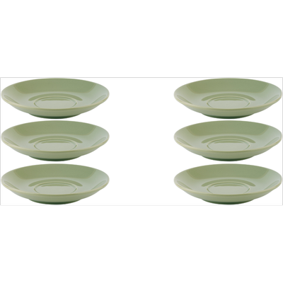 Untertasse APS "6er Set Kaffeeuntertasse -SNUG-", grün, H:2,5cm Ø:14,5cm, Porzellan, Speiseteller, Teller Set, hochwertig verarbeitetes Material