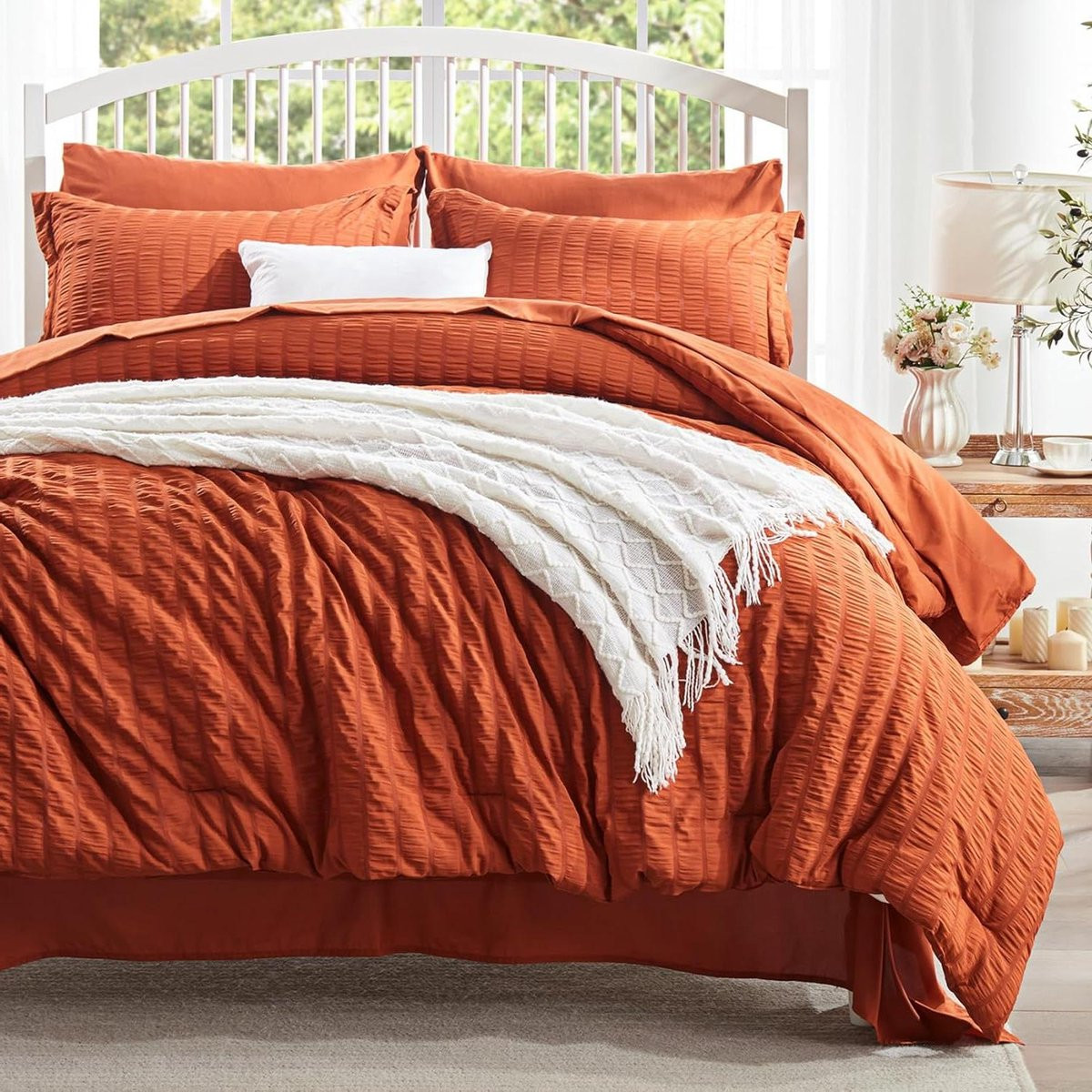 Dekbedovertrek Set met Seersucker Textuur - Queen Size - Gekleurd