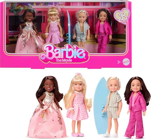 Mattel Barbie The Movie Chelsea verzamelaarspoppen set van 4 inclusief Ken, President en Gloria