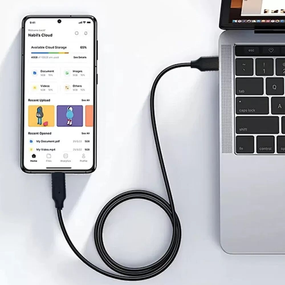 INF Schwarzes USB zu Type-C 3.2 Datenkabel 60W - Schnellladen & Datentransfer 0,5 m