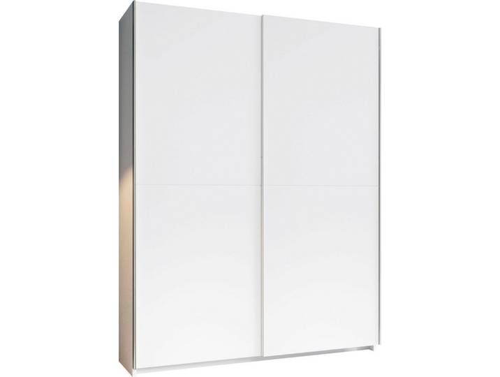 Schlafkontor Schwebetürenschrank Heimo/Fast Schrank Kleiderschrank Garderobe geringe Tiefe, ausziehbarer Kleiderstange, Garderobenschrank, 6 Böden