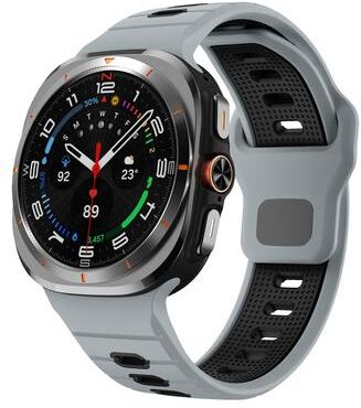 United Samsung Galaxy Watch Ultra Silicone Sport Band With Reverse Buckle And Striped Design obsidian Black