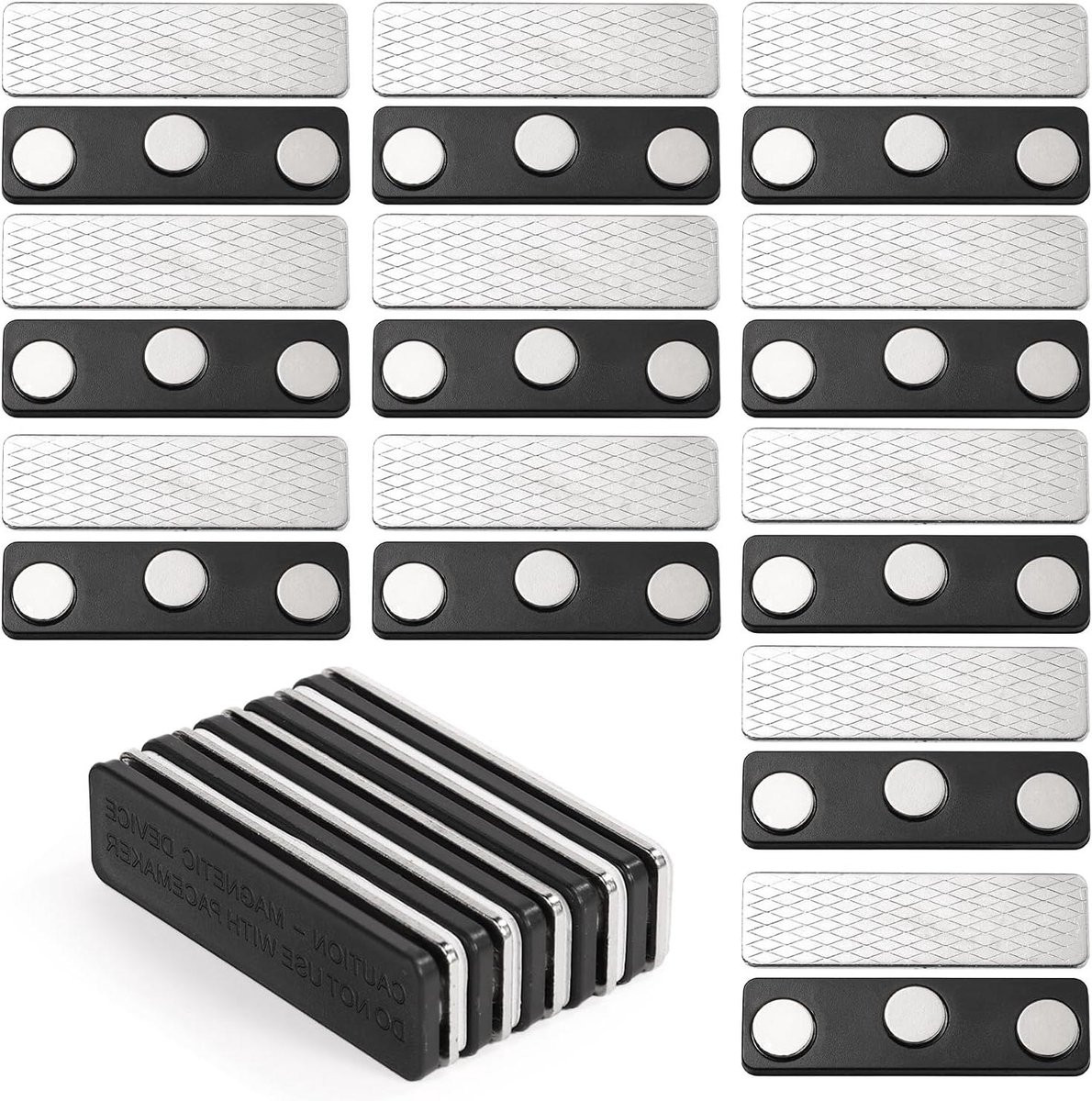 Ronte Magnetische Gordijnsluiting voor Verduisteringsgordijnen - Set van 16 met Lijm Clips