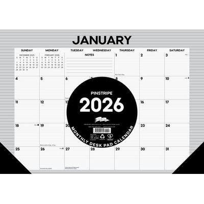 Pinstripe 2026 17 X 12 Small Monthly Deskpad