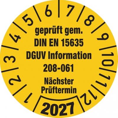 König Werbeanlagen Dreifke® Jahresprüfplakette, DGUV Information 208-061, Ø 30 mm - 30 mm Folie selbstklebend
