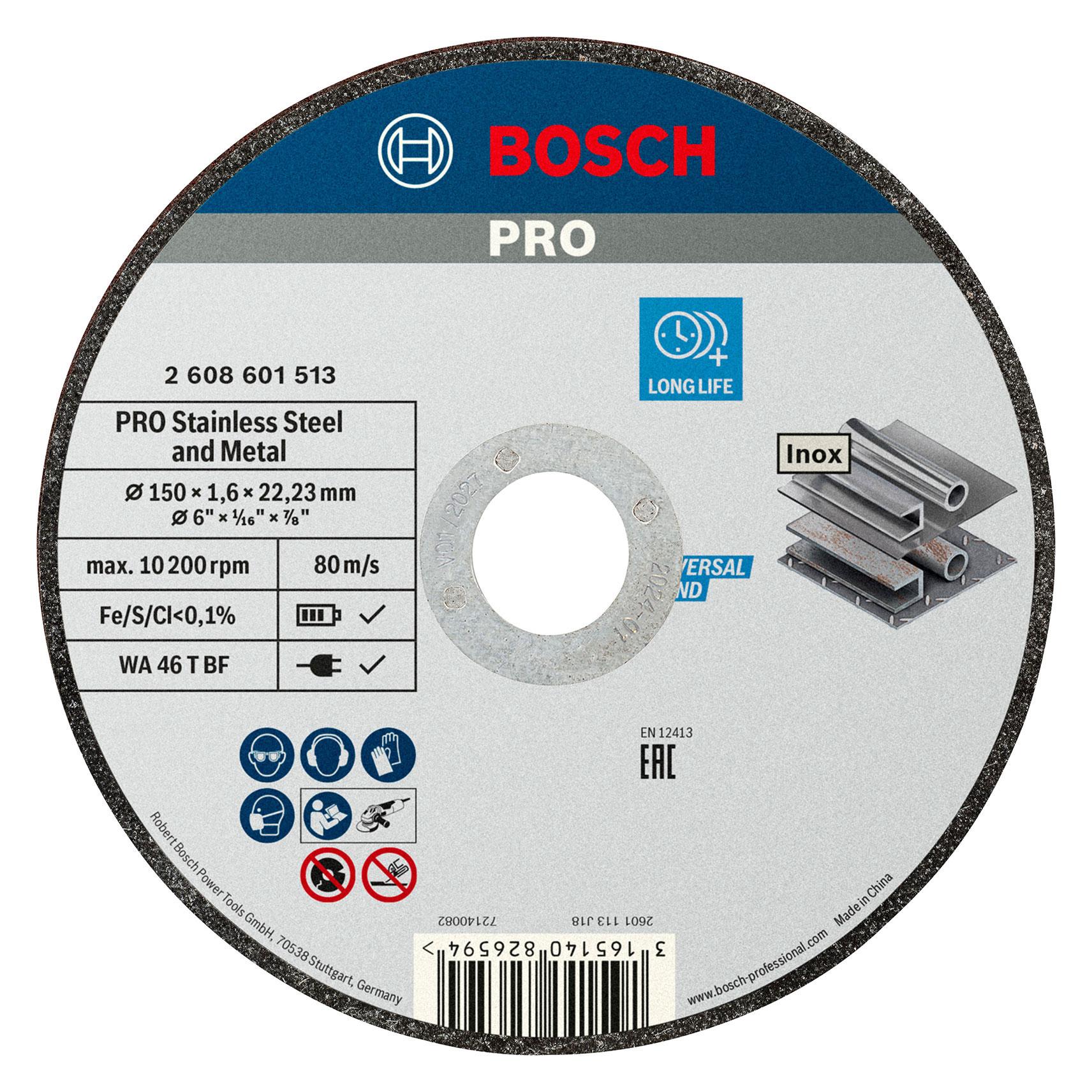 Bosch Professional Zubehör PRO Stainless Steel and Metal Trennscheibe (2608601513)