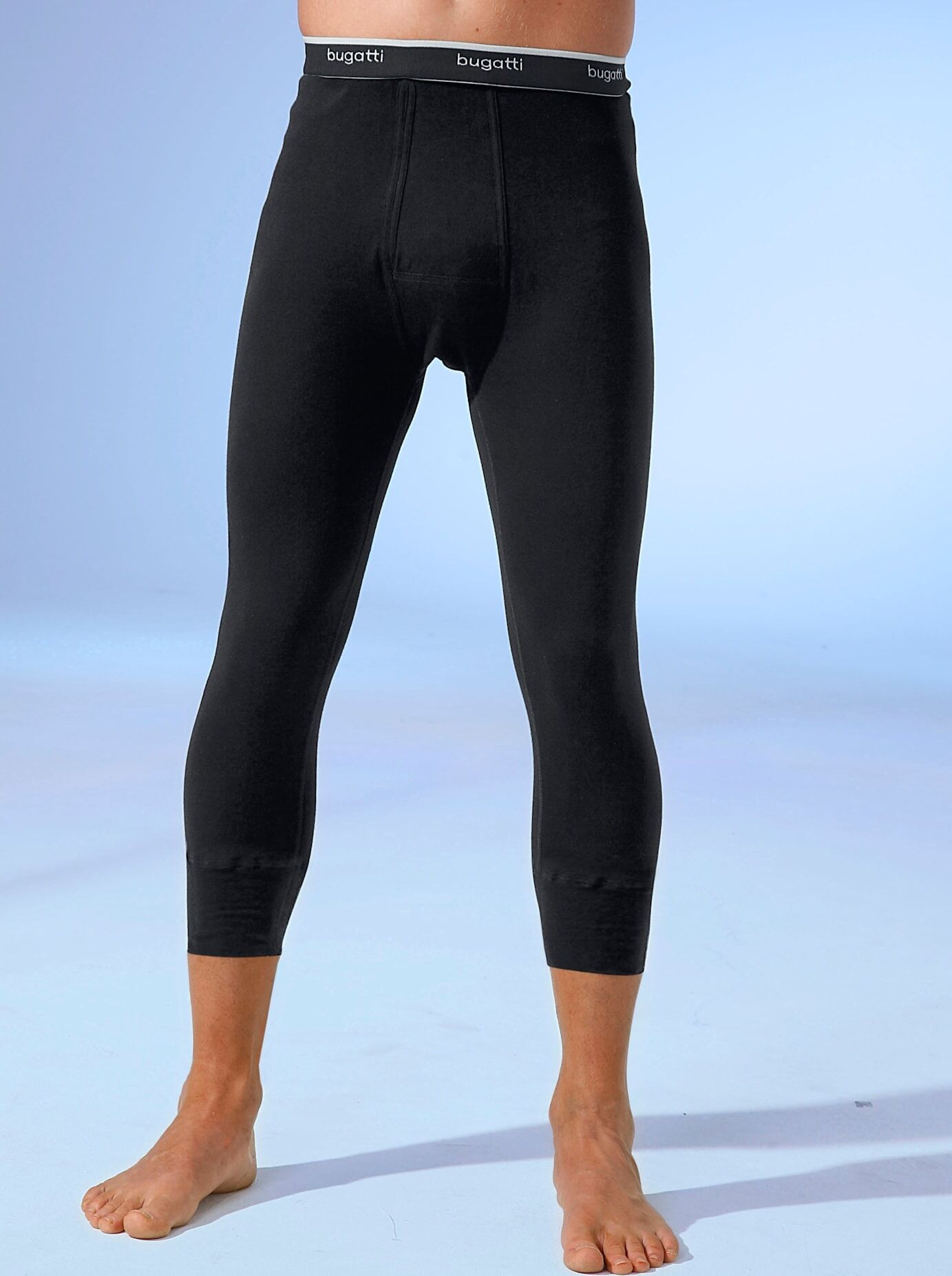 Lange Unterhose BUGATTI, Herren, Gr. 5, 1 Stk., schwarz, 100% Baumwolle, Unterhosen Lange Unterhose schwarz 5, 1 Stk.