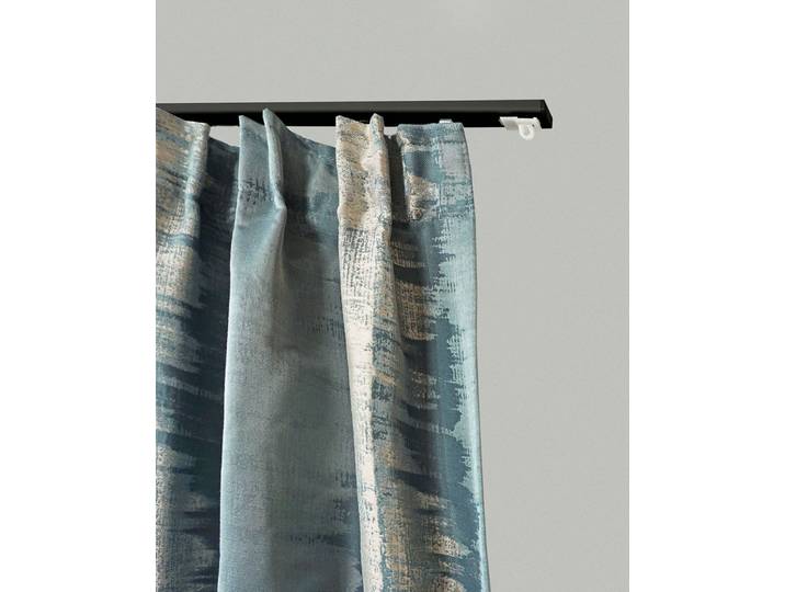 Gardinenschiene GARESA 100 , schwarz, L:300cm, Gardinenstangen, Gardinenschiene, schlichte Aluminium-Innenlaufgarnitur, verlängerbar, Deckenmontage