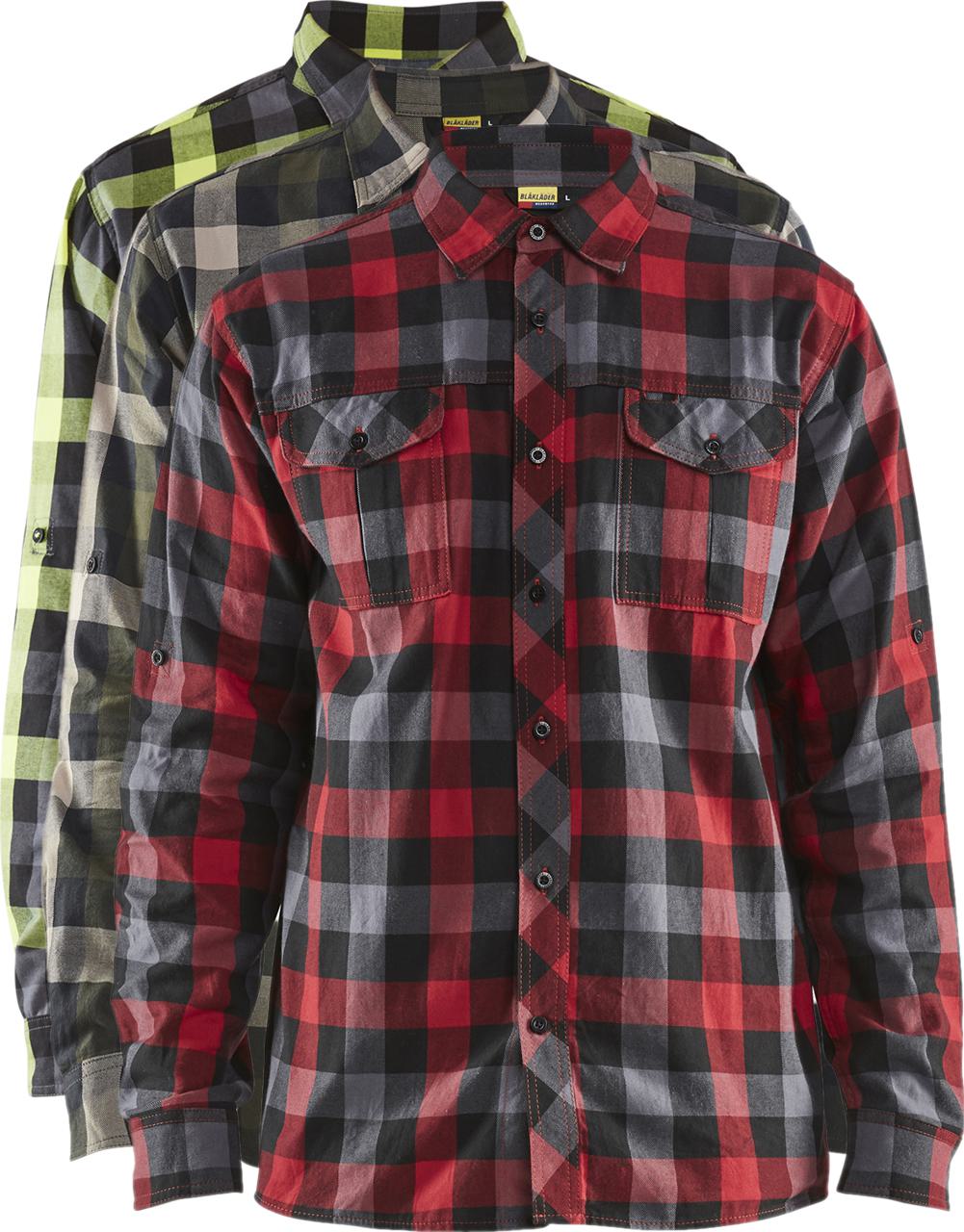 Blåkläder 3299 Flannel Skjorte / Flannel Skjorte - Xs - Rød/sort