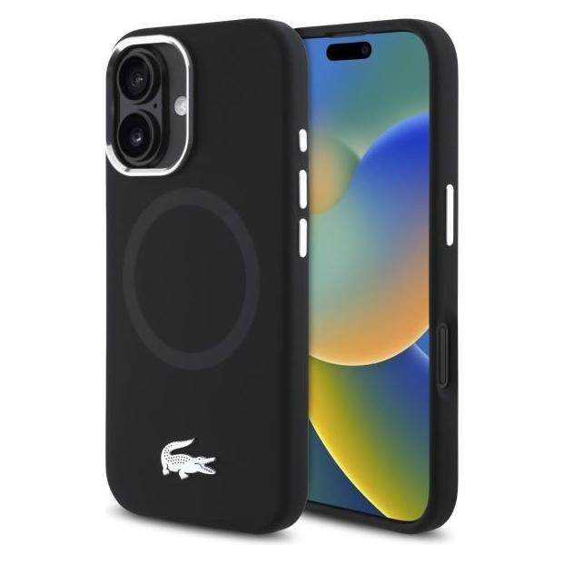Lacoste LCHMP16SSMAK iPhone 16 6.1" czarny/black hardcase Silicone Croco Logo MagSafe (Apple iPhone 16) (52022613)