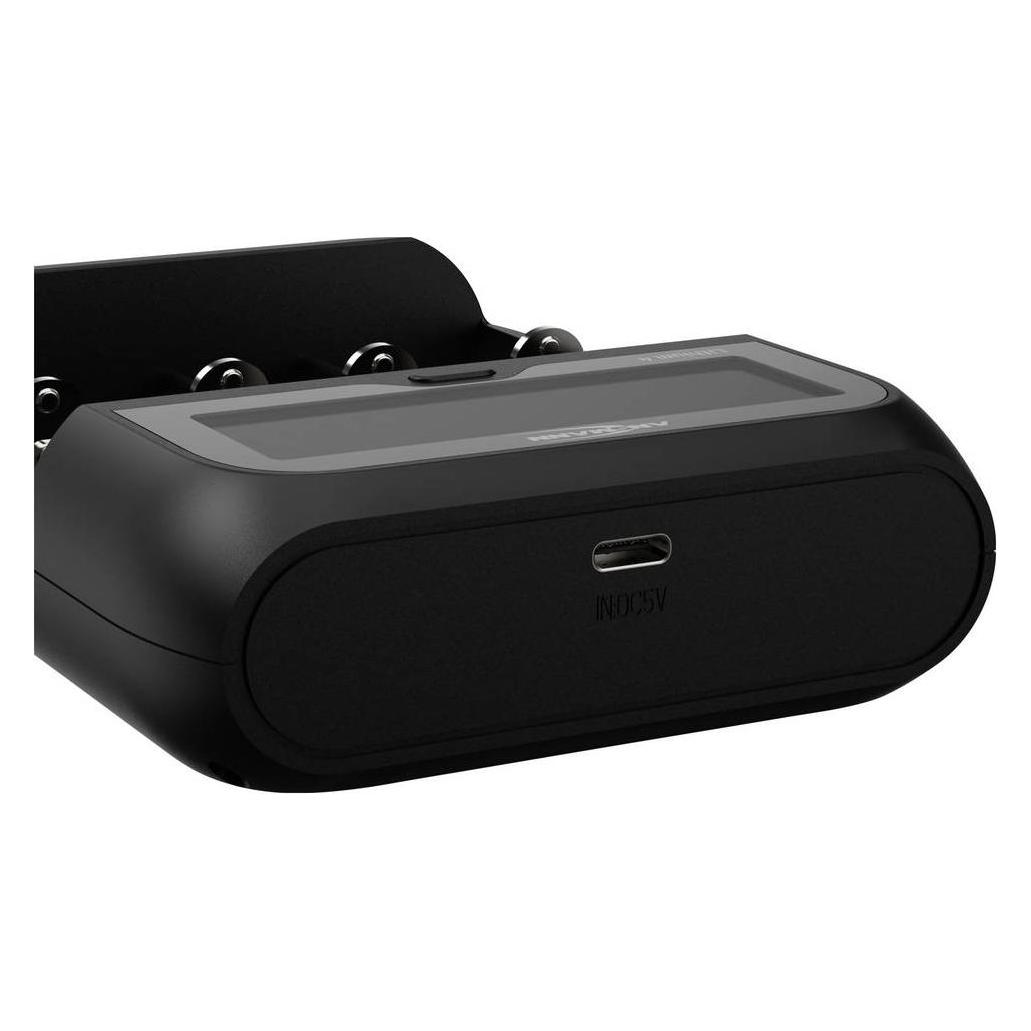 Ansmann Lithium 4 Universalladegerät mit 2x 18650 Akkuzellen (2600mAh) Ladegerät (2 Stk., 14500, 16340, 17670, 18500, 18650, 22650, 26650, AA, AAA, R14) (1001-0122-01)