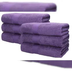 Betz 6 Stück Saunatücher Saunatuch Saunahandtuch Set Premium 100% Baumwolle Frottier XXL Badetuch Strandtuch Größe 70x200 cm Farbe lila