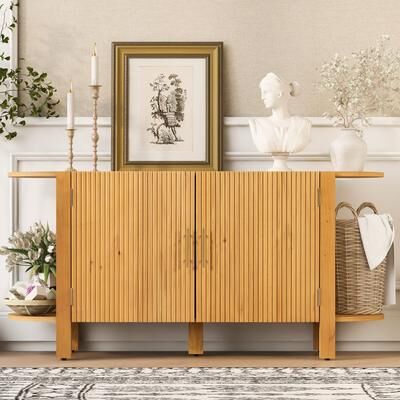 GREATPLANINC Fluted Sideboard Cabinet with Storage