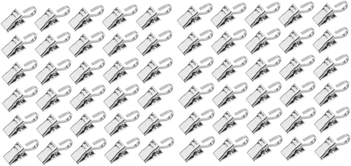 Gordijnclips Roestvrijstaal - 60 stuks - Zilver