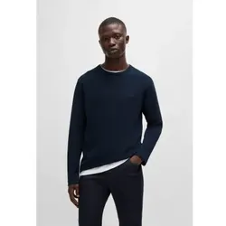 BOSS für Herren. 50520725 Meeressturm-Pullover (L), Lässig, Baumwolle, Langarm, Marine